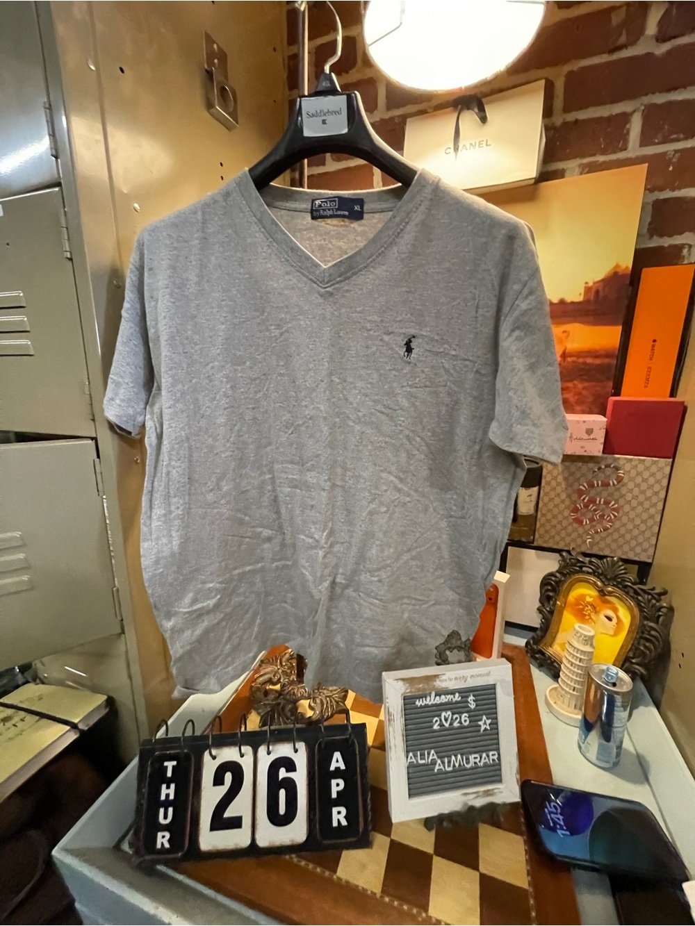 Gray polo t shirt